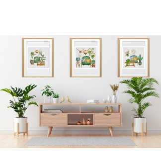 Elegantes Cactus Garden Aquarell Poster