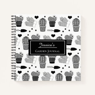 Elegantes Cactus Pattern Personalisiert Garden Jou Notizbuch