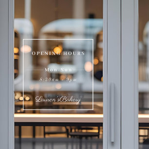 Elegantes Café-Bäckerei-Boutique-Ladengeschäft Öff Fensteraufkleber