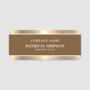 Elegantes Café Royale Brown & Gold: Einzigartig & Namensschild