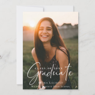 Elegantes Calligrafy Abschluss Foto Ankündigung