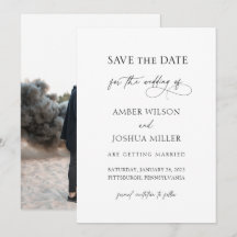 Elegantes Calligrafy Foto Hochzeit speichern Sie d