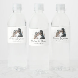 Elegantes Calligrafy Foto Sparkling Wine Wedding F