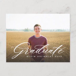 Elegantes Calligrafy Graduate Foto Party Einladungspostkarte