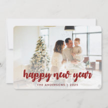 Elegantes Calligrafy Happy New Year Family Foto