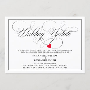 Elegantes Calligrafy-Hochzeitsupdate Einladung