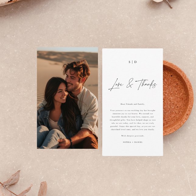 Elegantes Calligrafy Liebe & Dankeschön Hochzeitss Platzkarte (Von Creator hochgeladen)