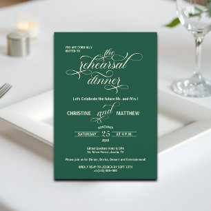 Elegantes Calligrafy Probe Dinner Aquamarin Hochze Einladung