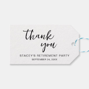 Elegantes Calligrafy Retirement Party Geschenkanhänger