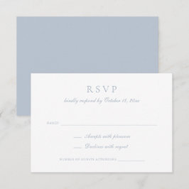 Elegantes Calligrafy Script Dusty Blue Wedding RSV Einladung