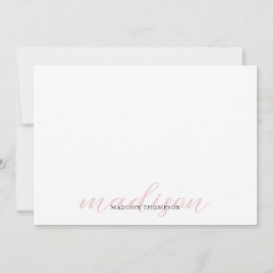 Elegantes Calligrafy Script Girly Light Pale Mitteilungskarte