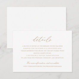 Elegantes Calligrafy Script Gold Wedding Details Einladung