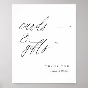 Elegantes Calligrafy Wedding Cards & Gifts Sign Poster