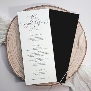 Elegantes Calligrafy Wedding Probe Dinner Menükarte