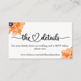 Elegantes Calligrafy Wedding Website Enclosure Car Begleitkarte