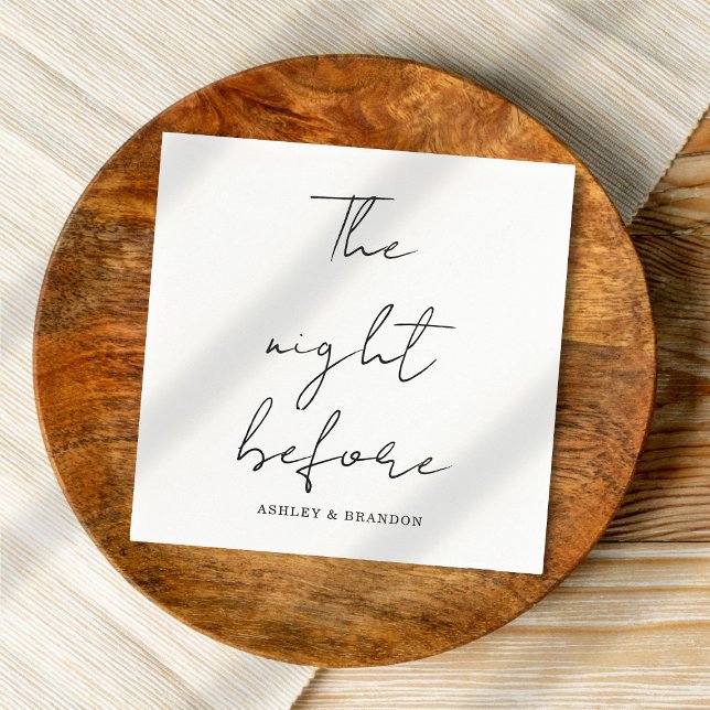 Elegantes Calligraph Skript Die Nacht vor Napkins Serviette (Von Creator hochgeladen)