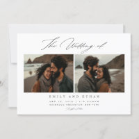 Elegantes Calligraphy Beach Foto QR Code Wedding