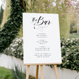 Elegantes Calligraphy Classic Wedding Bar Menu Poster