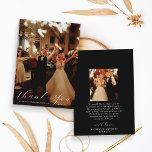 Elegantes Calligraphy Custom Wedding Foto Dankeskarte<br><div class="desc">Danken Sie im Stil mit diesen eleganten und sehr trendigen Hochzeitskarten Foto. Das Design lässt sich leicht mit Ihrer eigenen Dankesworte und einem Foto Ihrer Wahl personalisieren,  und Ihre Gäste werden begeistert sein,  wenn sie diese fantastischen Dankeskarten erhalten.</div>