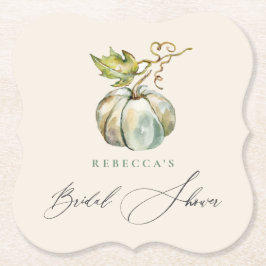 Elegantes Calligraphy Fall Pumpkin-Brautparty Untersetzer