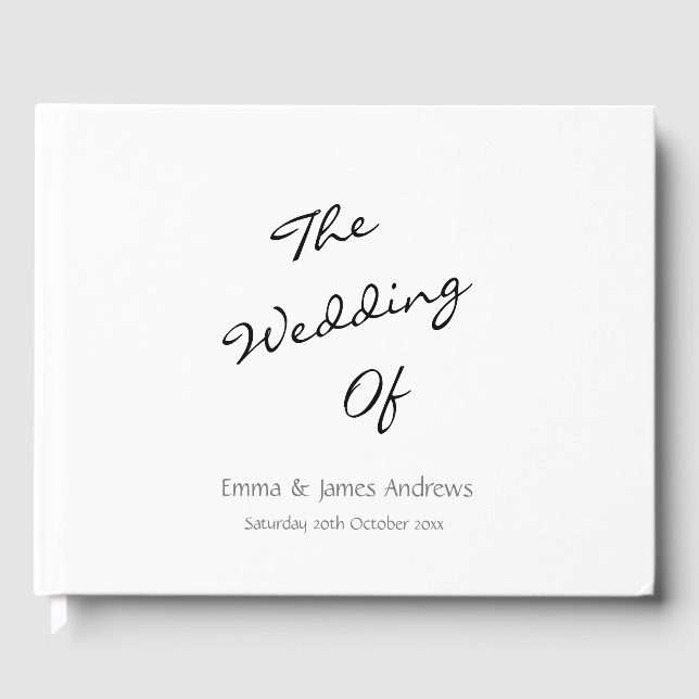 Elegantes Calligraphy Foto Wedding Guest Book Gästebuch (Vorderseite)