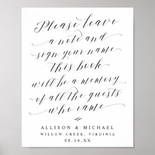 Elegantes Calligraphy Script Gästebuch Wedding Sig
