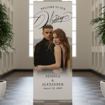 Elegantes Calligraphy Wedding Foto Willkommen