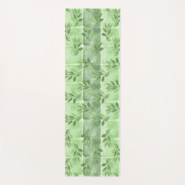 Elegantes Calming Green Leaf Wasserfarbenübung Yogamatte