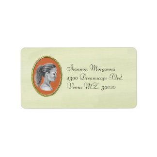Elegantes Cameo-Fibeladresslabel Adressaufkleber