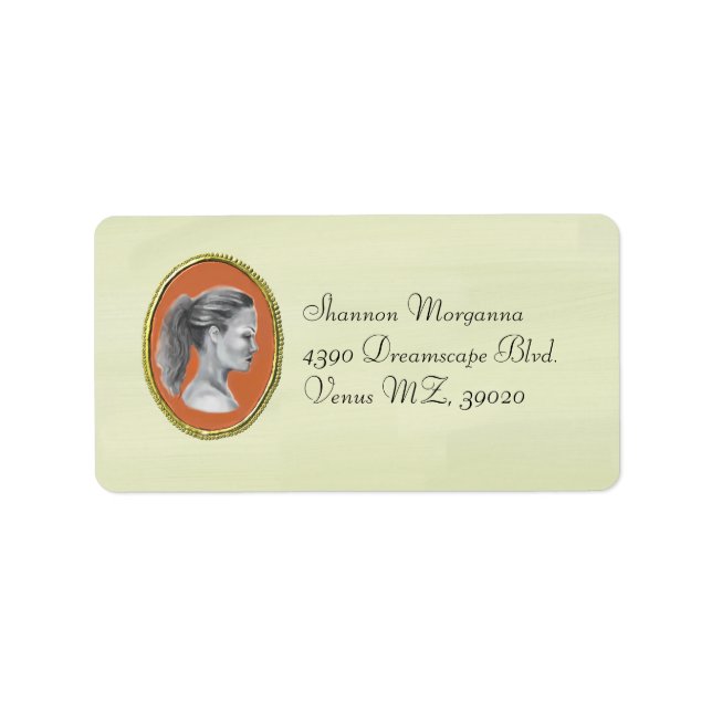 Elegantes Cameo-Fibeladresslabel Adressaufkleber (Vorne)