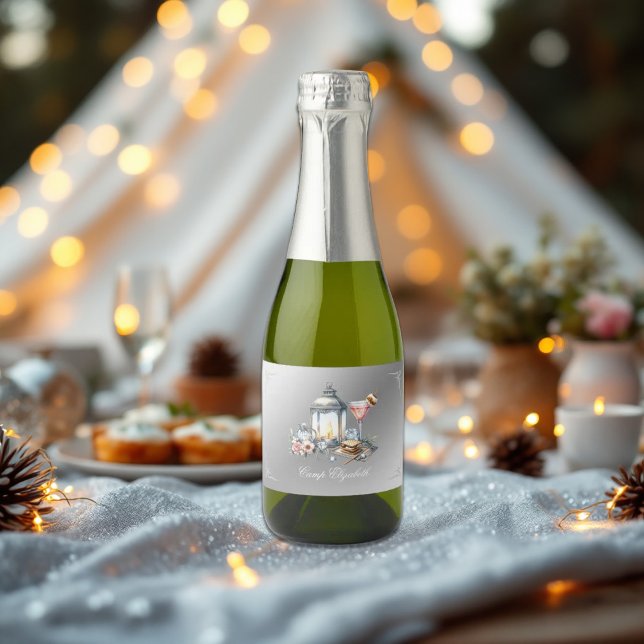 Elegantes Camp Bride Bachelorette (Elegant Camp Bride Bachelorette Weekend Sparkling Wine Label)
