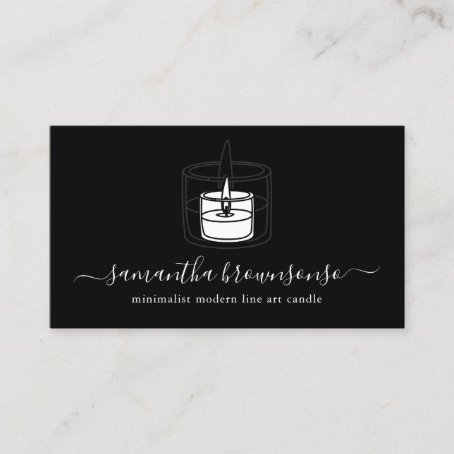 Elegantes Candle Illustration Design Visitenkarte (Vorderseite)