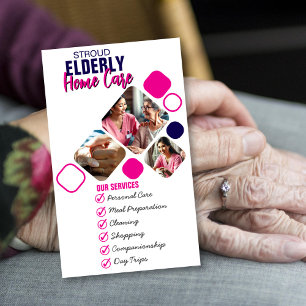 Elegantes Caregiver Foto Gray & Blue Design Visitenkarte