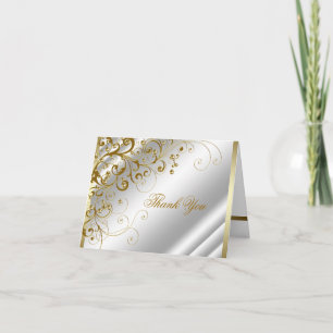 Élégantes cartes de remerciement avec tourbillons 