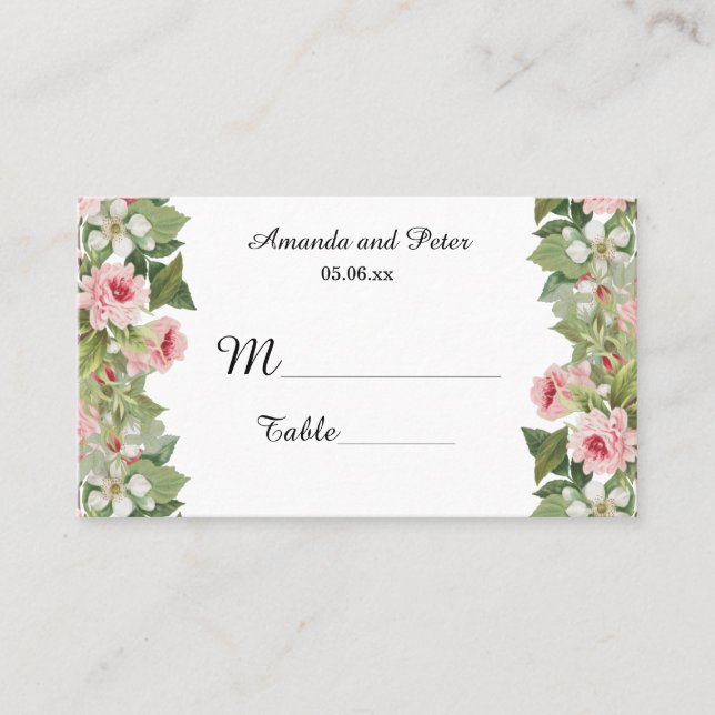 Élégantes cartes de rose floral (Devant)