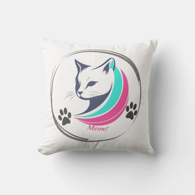Elegantes Cat Kissen - Modernes Design (Vorderseite)