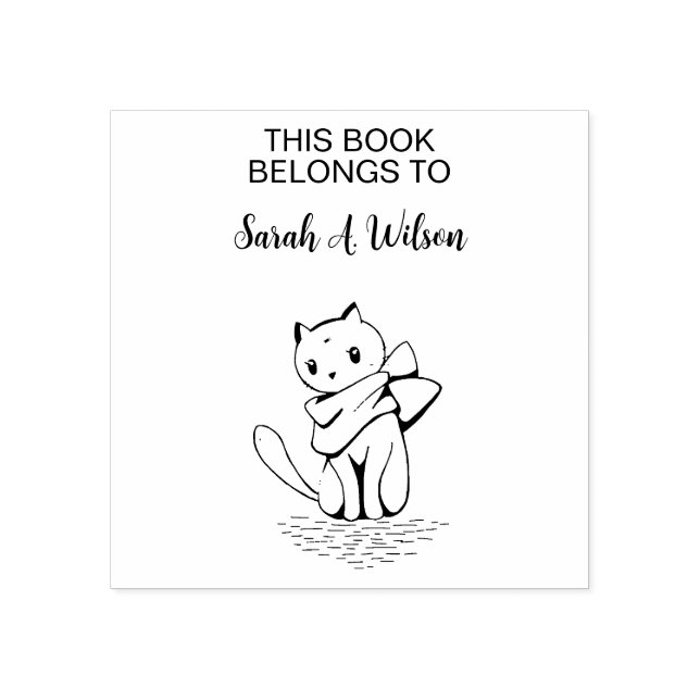 Elegantes Cat Scarf Buch Das Personalisierte Buch Gummistempel (Prägung)