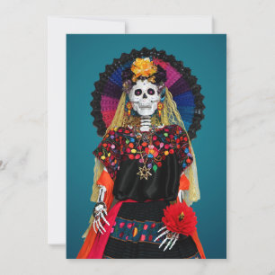 Elegantes Catrina in traditioneller mexikanischer  Einladung