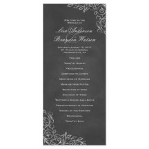 Elegantes Chalkboard Filigree Wedding Program