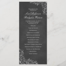Elegantes Chalkboard Filigree Wedding Program Programm