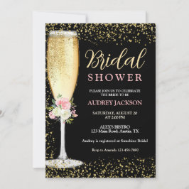 Elegantes Champagne Brunch Brautparty Einladung