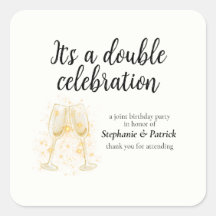 Elegantes Champagne Double Celebration Joint Party