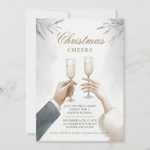 Elegantes Champagne Weihnachtsfest Party Einladung
