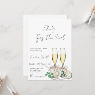 Elegantes Champagner-Brautparty Einladung