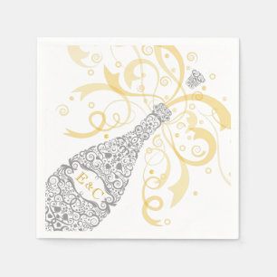 Elegantes Champagner-Flaschenpapier Napkin Serviette