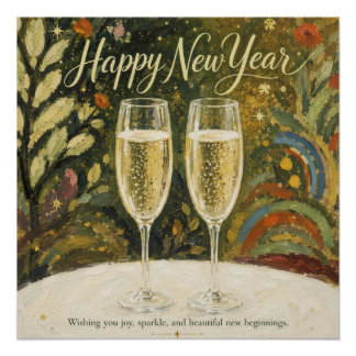 Elegantes Champagner-Trinkspruch-Volksfestkunst Fr Poster