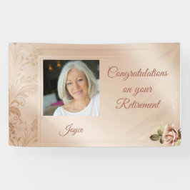 Elegantes Champaign Floral Retirement Banner