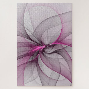 Elegantes Chaos Moderne Abstrakte Pinke Fraktal-Ku