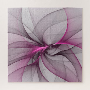 Elegantes Chaos Moderne Abstrakte Pinke Fraktal-Ku