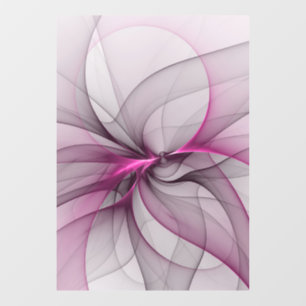 Elegantes Chaos Moderne Abstrakte Pinke Fraktal-Ku Fensteraufkleber
